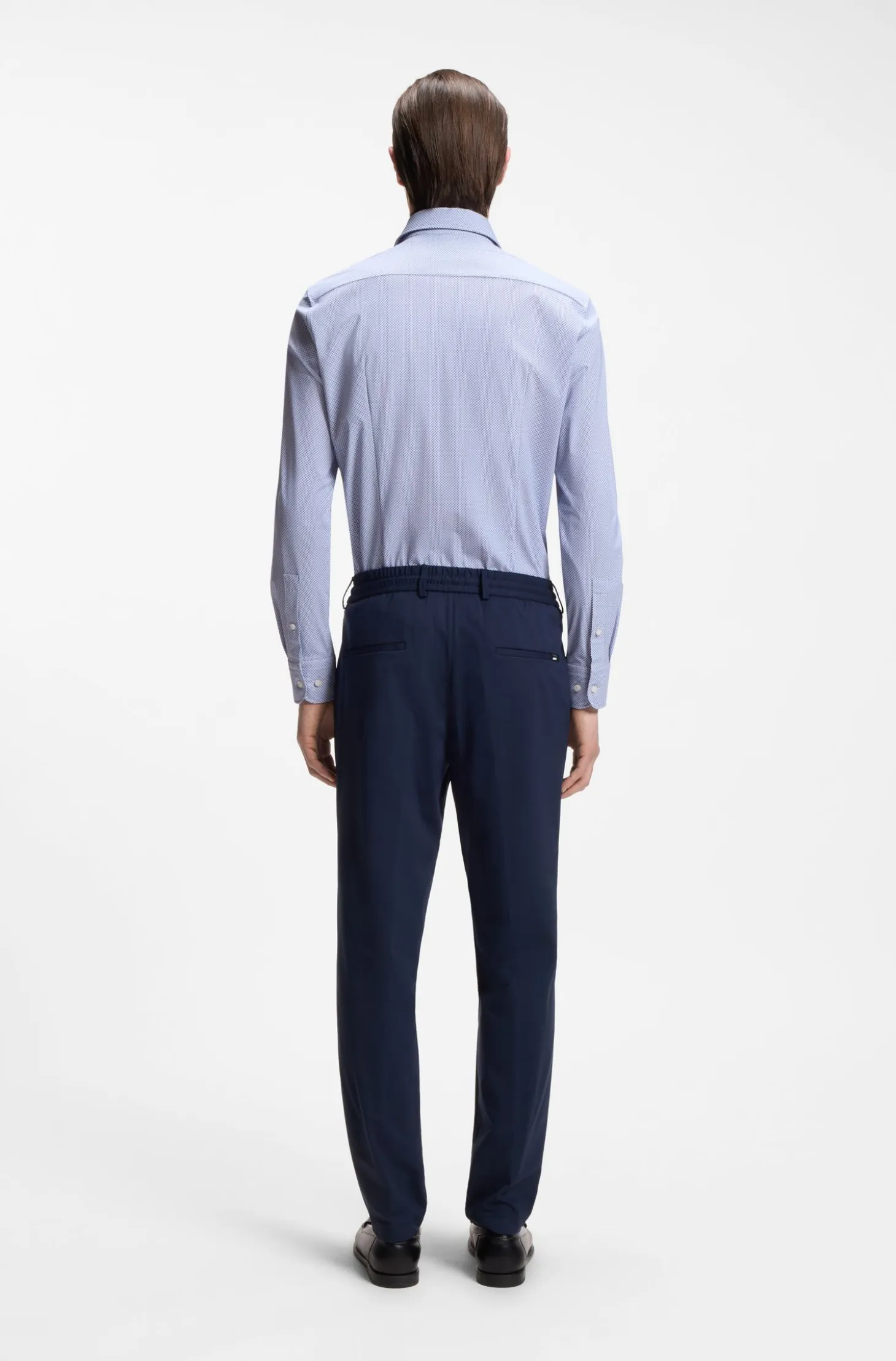 Slim-fit shirt in printed performance-stretch fabric
