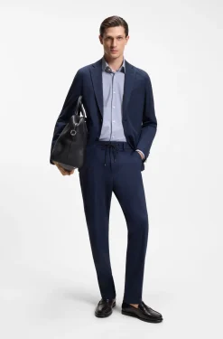 Slim-fit shirt in printed performance-stretch fabric