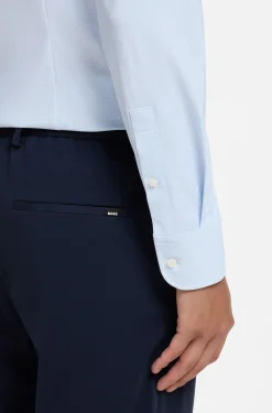 Slim-fit shirt in printed performance-stretch jersey