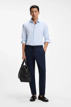 Slim-fit shirt in printed performance-stretch jersey
