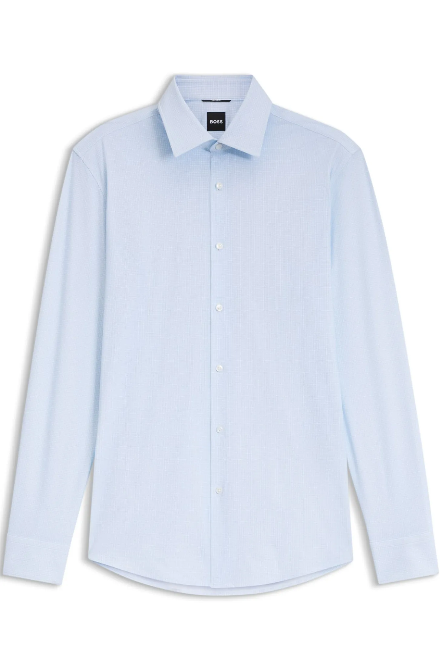 Slim-fit shirt in printed performance-stretch jersey