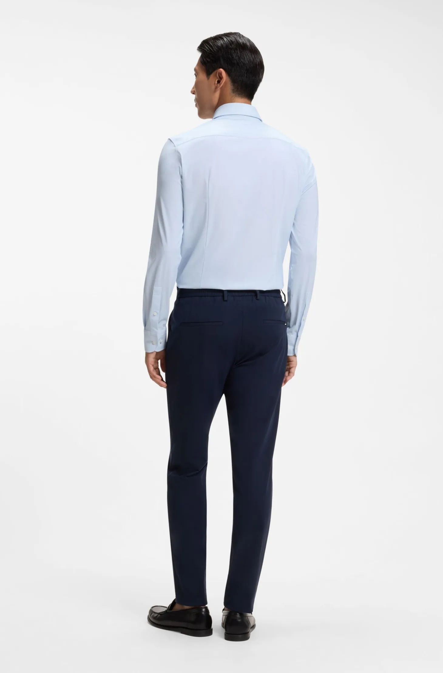 Slim-fit shirt in printed performance-stretch jersey