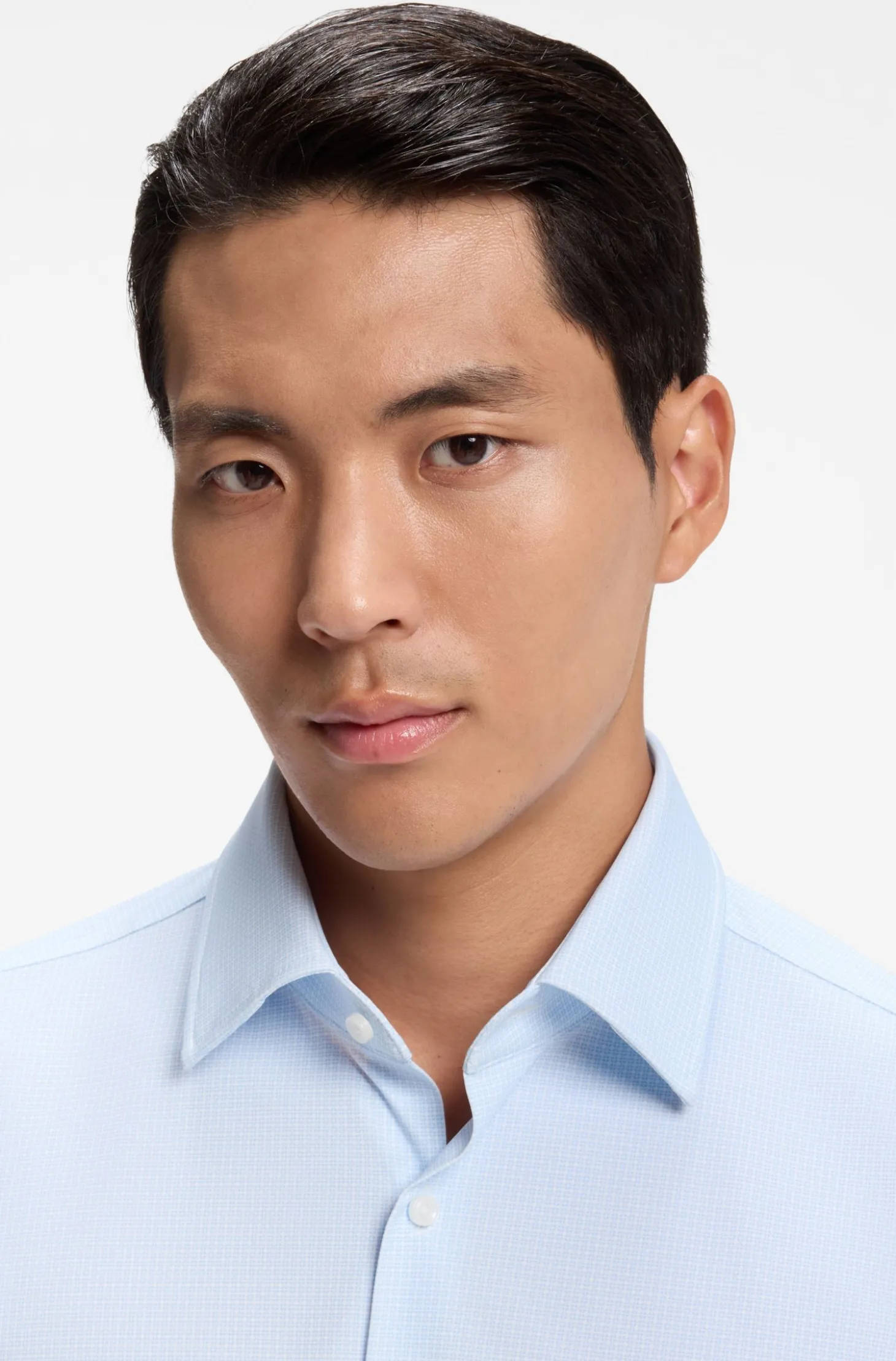 Slim-fit shirt in printed performance-stretch jersey