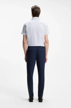 Slim-fit shirt in printed performance-stretch jersey