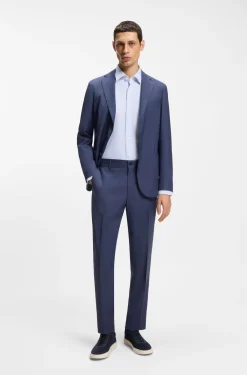 Slim-fit shirt in printed performance-stretch jersey
