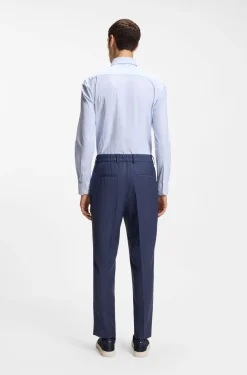 Slim-fit shirt in printed performance-stretch jersey