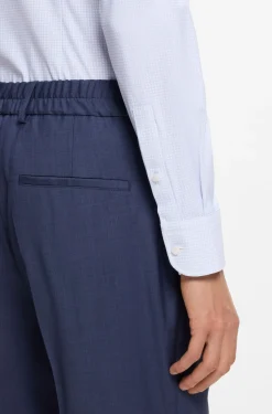 Slim-fit shirt in printed performance-stretch jersey
