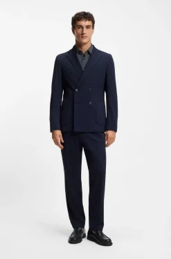 Slim-fit shirt in printed performance-stretch jersey