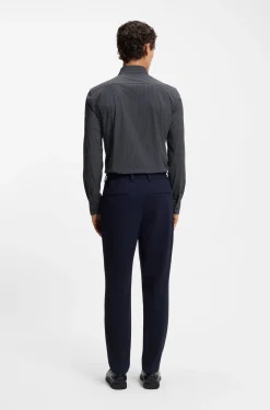 Slim-fit shirt in printed performance-stretch jersey