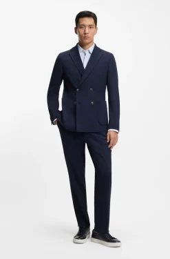 Slim-fit shirt in printed performance-stretch jersey