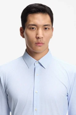 Slim-fit shirt in printed performance-stretch jersey