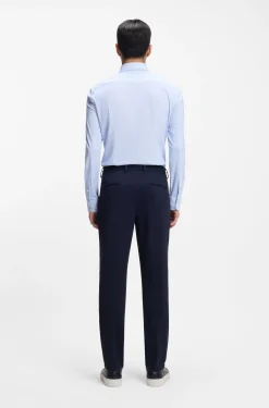 Slim-fit shirt in printed performance-stretch jersey