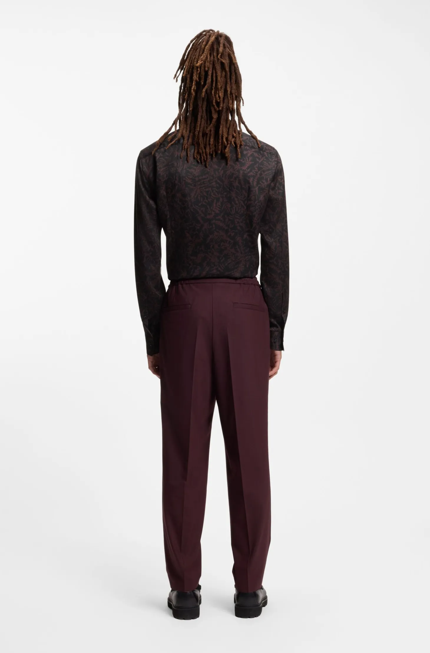 Slim-fit shirt in printed satin