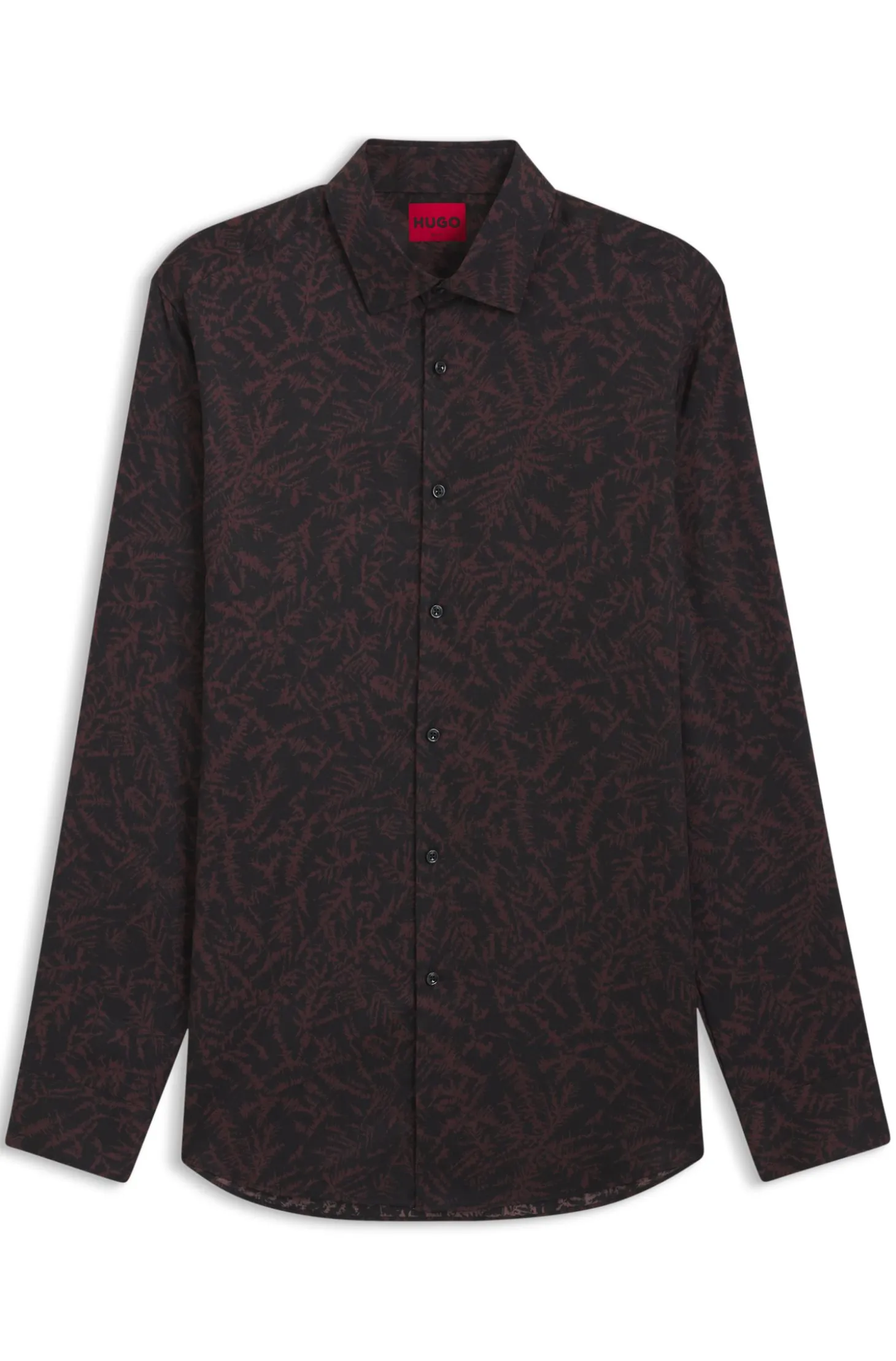 Slim-fit shirt in printed satin