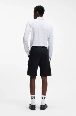 Slim-fit shirt in printed stretch jersey