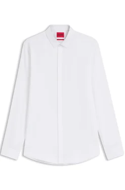 Slim-fit shirt in stretch cotton