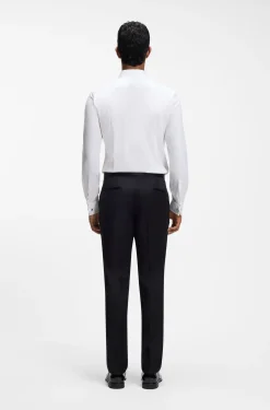 Slim-fit shirt in stretch-cotton twill
