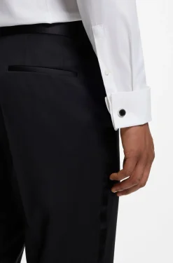 Slim-fit shirt in stretch-cotton twill