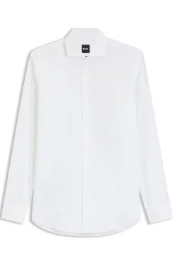 Slim-fit shirt in stretch-cotton twill