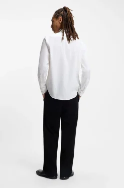 Slim-fit shirt in stretch-cotton canvas