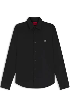 Slim-fit shirt in stretch-cotton canvas