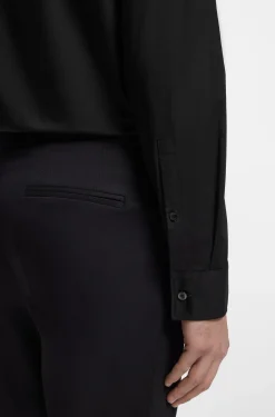Slim-fit shirt in stretch-cotton canvas