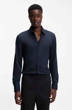 Slim-fit shirt in stretch twill