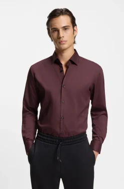 Slim-fit shirt in stretch twill