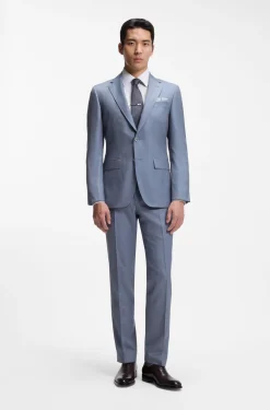 Slim-fit shirt in striped Italian-made cotton