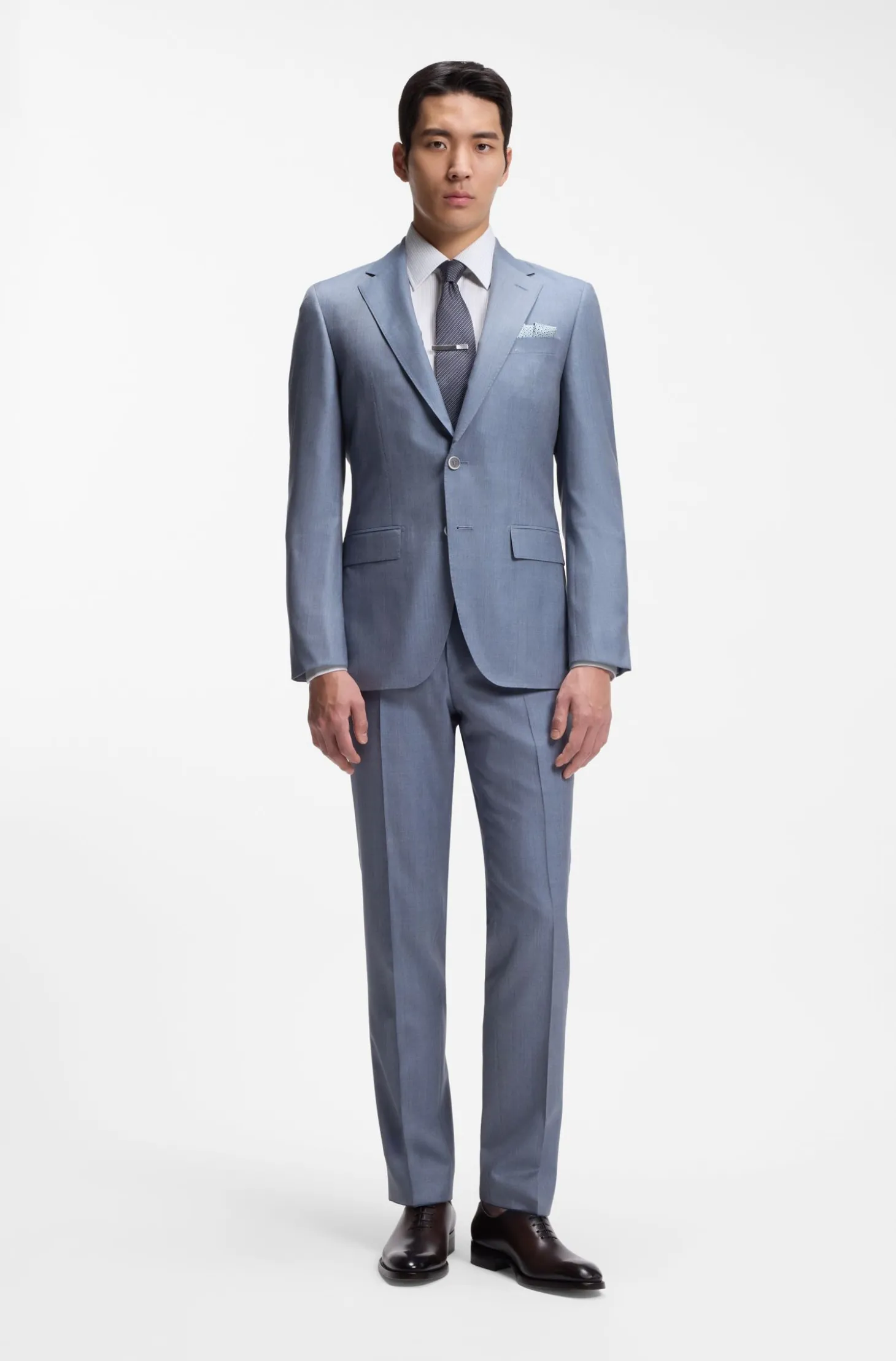Slim-fit shirt in striped Italian-made cotton