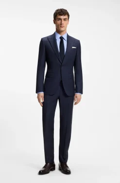 Slim-fit shirt in structured Italian stretch cotton