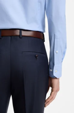 Slim-fit shirt in structured Italian stretch cotton