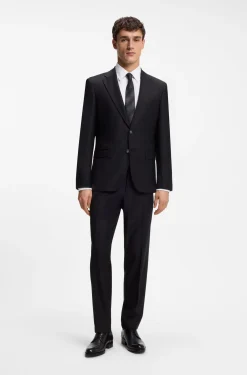 Slim-fit shirt in structured Italian stretch cotton