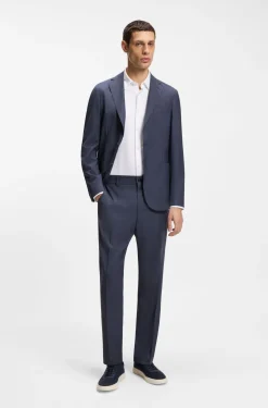 Slim-fit shirt in structured performance-stretch fabric