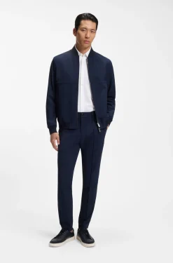 Slim-fit shirt in structured performance-stretch fabric
