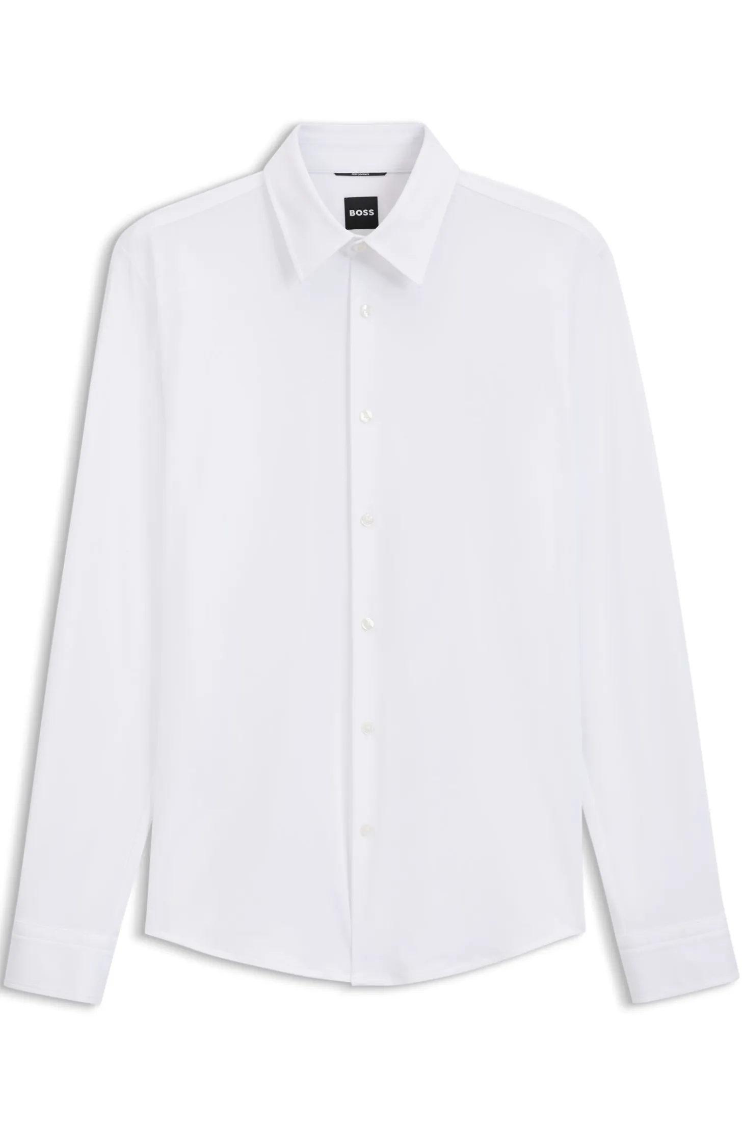 Slim-fit shirt in structured performance-stretch fabric