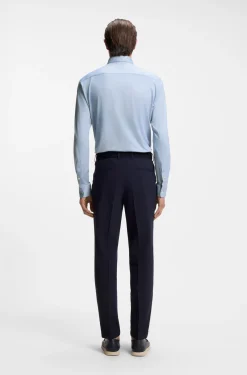 Slim-fit shirt in structured performance-stretch fabric