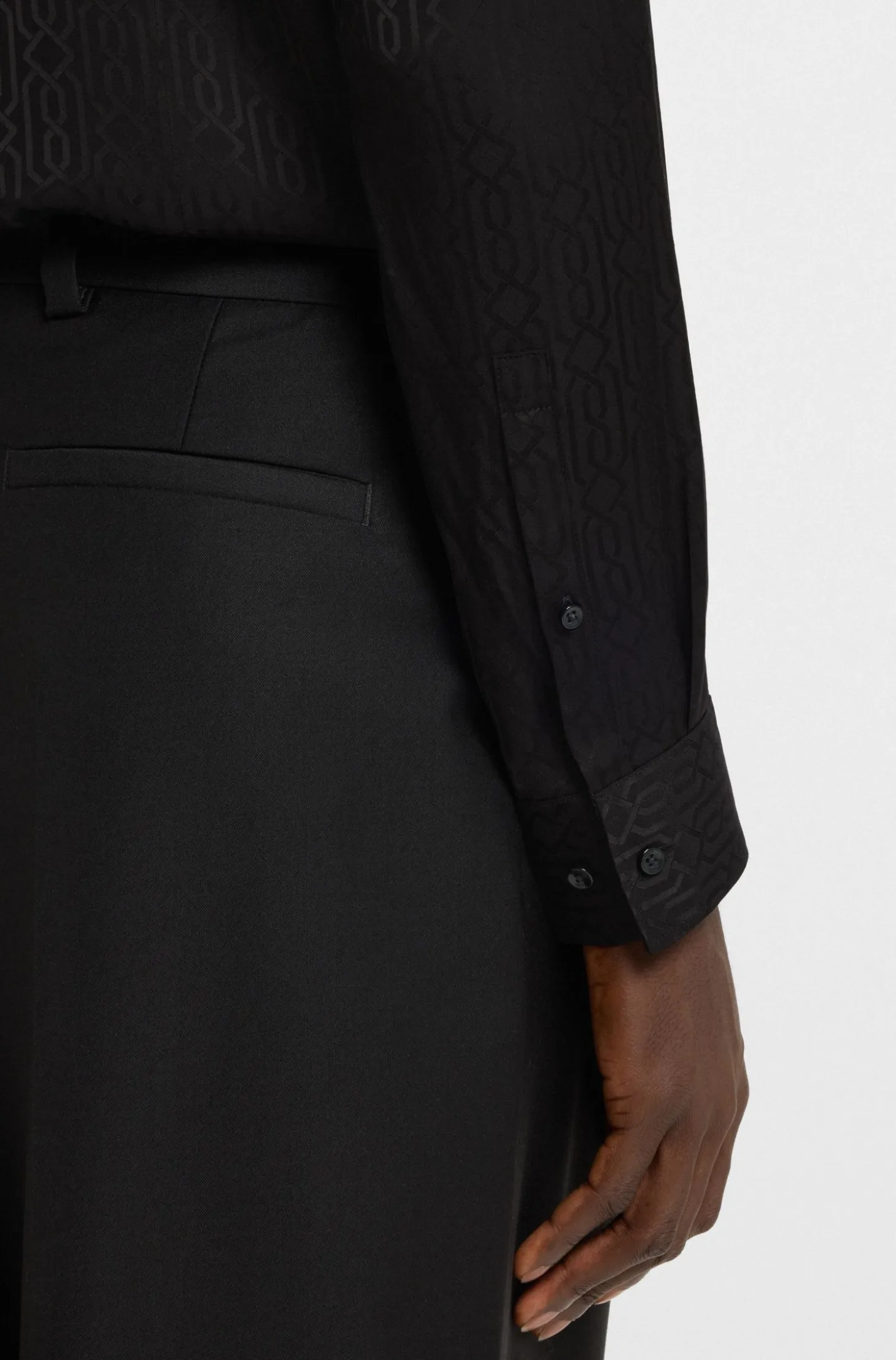 Slim-fit shirt with jacquard pattern