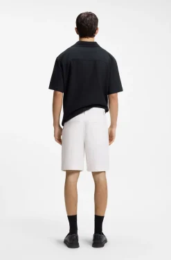 Slim-fit shorts in mercerised stretch cotton