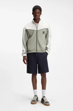 Slim-fit shorts in mercerised stretch cotton