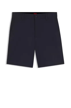 Slim-fit shorts in mercerised stretch cotton