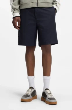 Slim-fit shorts in mercerised stretch cotton