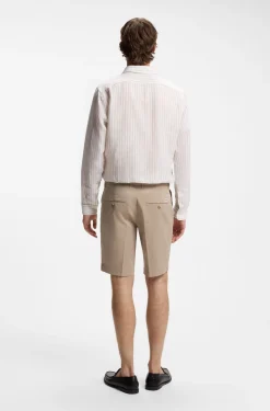 Slim-fit shorts in stretch-cotton gabardine