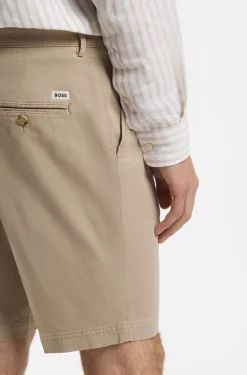 Slim-fit shorts in stretch-cotton gabardine