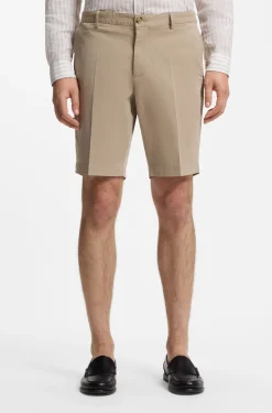 Slim-fit shorts in stretch-cotton gabardine