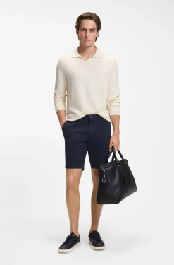 Slim-fit shorts in stretch-cotton gabardine