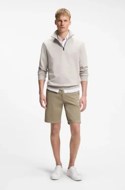Slim-fit shorts in stretch-cotton twill