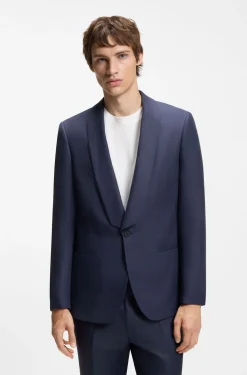 Slim-fit suit in linen twill