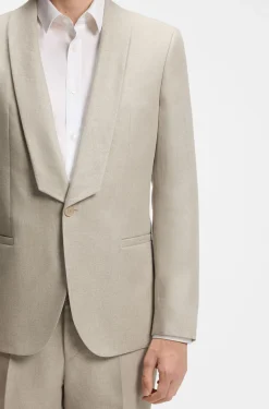 Slim-fit suit in linen twill