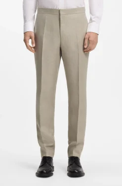Slim-fit suit in linen twill